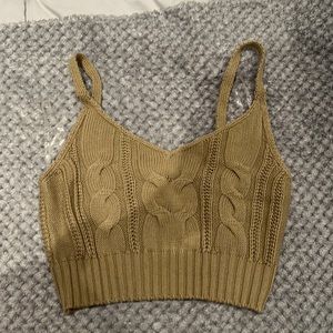 Olive green crop top